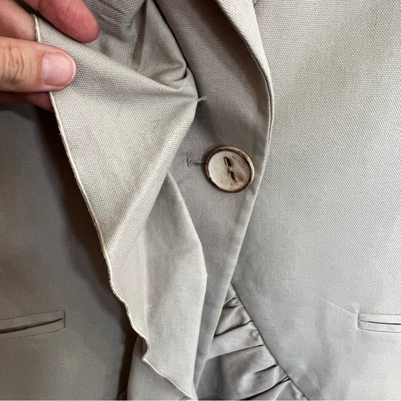 Red Valentino Ruffle Cotton Stretch Blazer Jacket - Picture 4 of 14